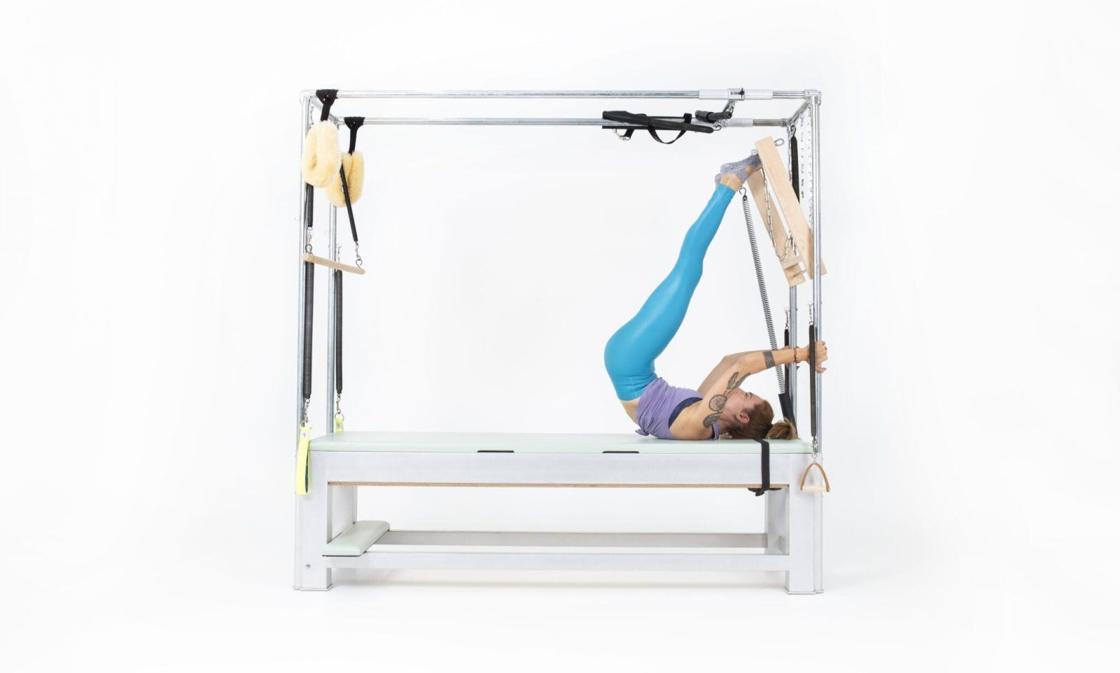 Tower with Push Thru Bar on the Cadillac or Tower Online Pilates Classes