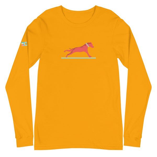 unisex-long-sleeve-tee-gold-front - Online Pilates Classes