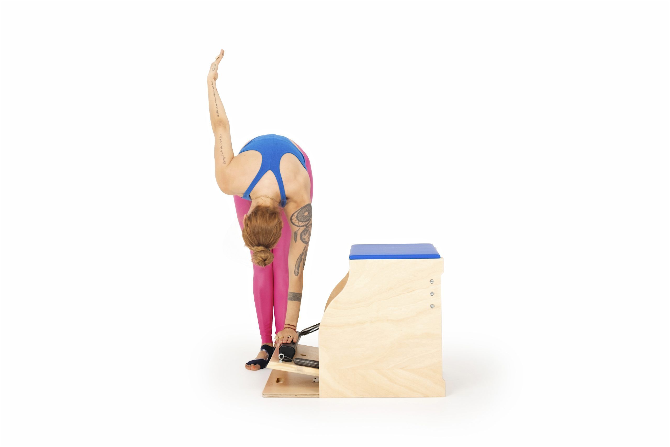 push down single arm side on the wunda chair online pilates classes