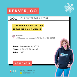 Dec. 10 '23 9:30am MT - Denver CO - Circuit Class: Reformer & Chair
