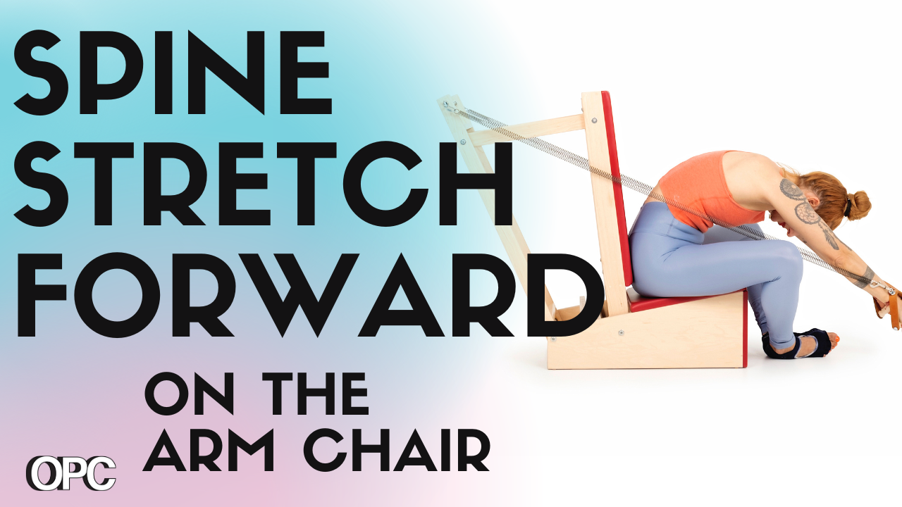 spine stretch forward on the arm chair online pilates classes